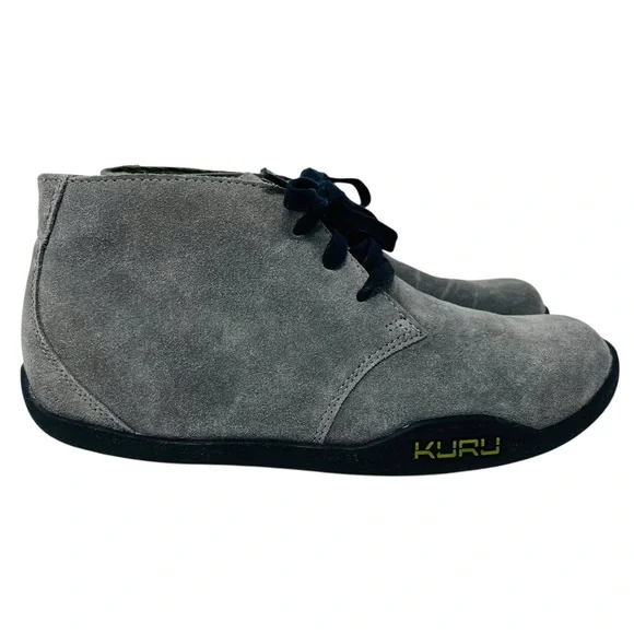 KURU Gray Suede Chukka Boots with Navy Laces - Picture 4 of 10